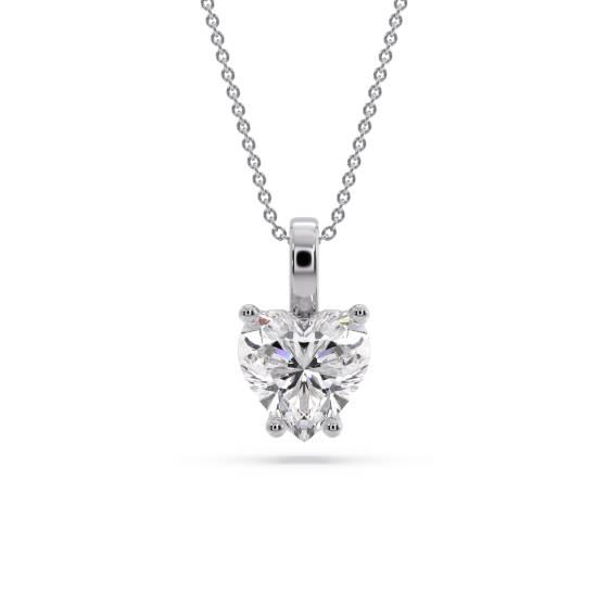 Herzförmiger Diamant-Solitär-Anhänger