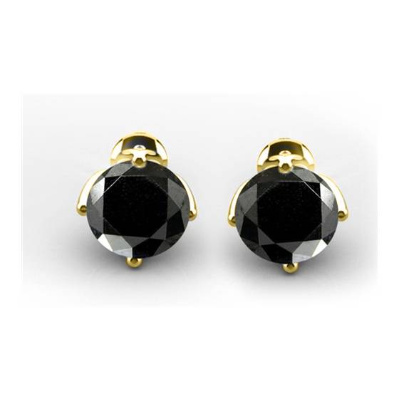 Runde Ohrringe mit schwarzem Diamanten