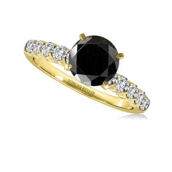Runder schwarzer Diamant-Schulterring