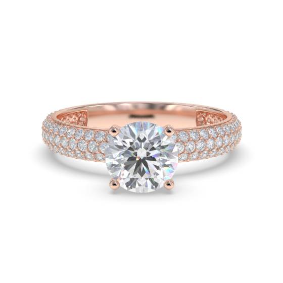 Dreireihiger Vintage-Ring mit runden Diamanten
