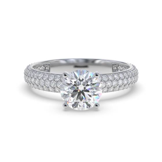 Dreireihiger Vintage-Ring mit runden Diamanten