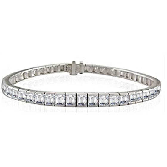 Modernes Tennisarmband mit Smaragd- und Diamantfassung