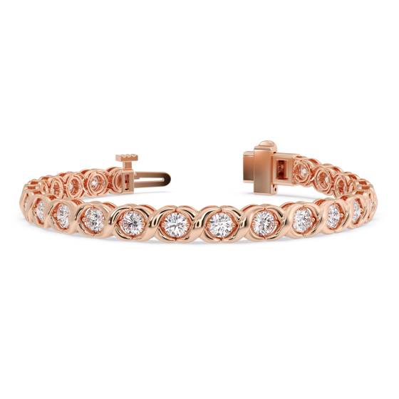 Modernes Tennisarmband mit runder Diamantfassung
