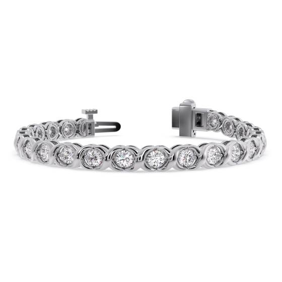 Modernes Tennisarmband mit runder Diamantfassung