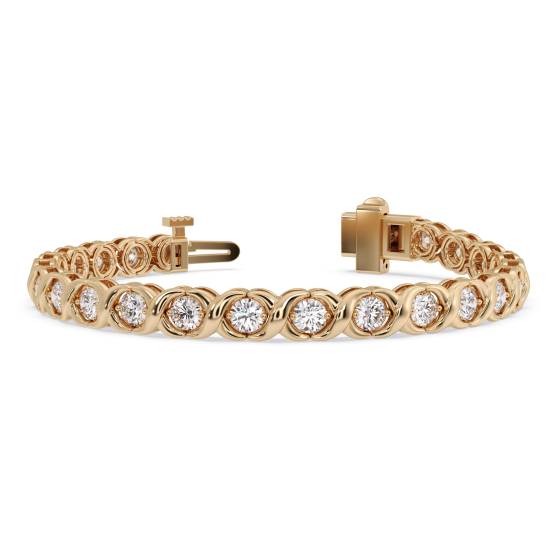 Modernes Tennisarmband mit runder Diamantfassung