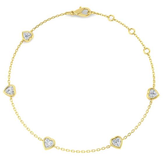 0,70 ct VS/F-G Herzschliff Labor-Diamanten, 7 Zoll Designer-Armband