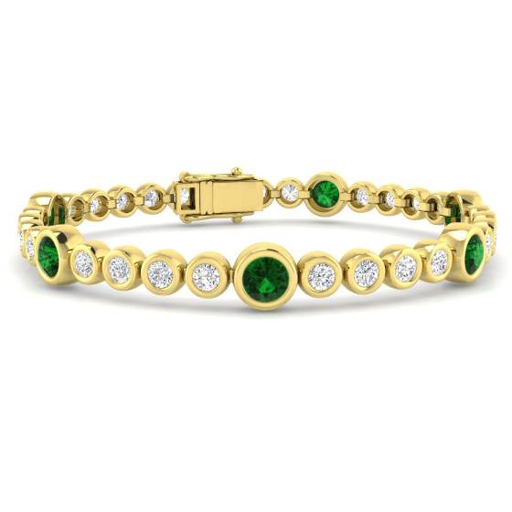 Armband mit rundem Smaragd-Edelstein