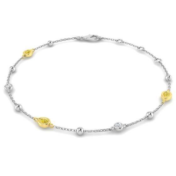Armband mit birnenförmigem gelbem Diamanten
