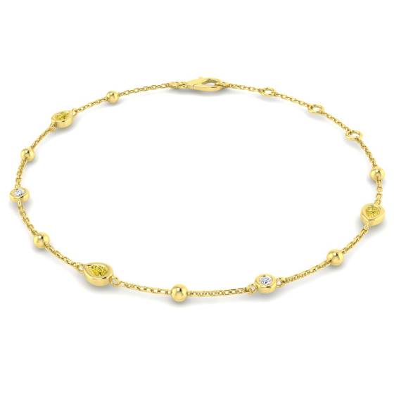 Armband mit birnenförmigem gelbem Diamanten