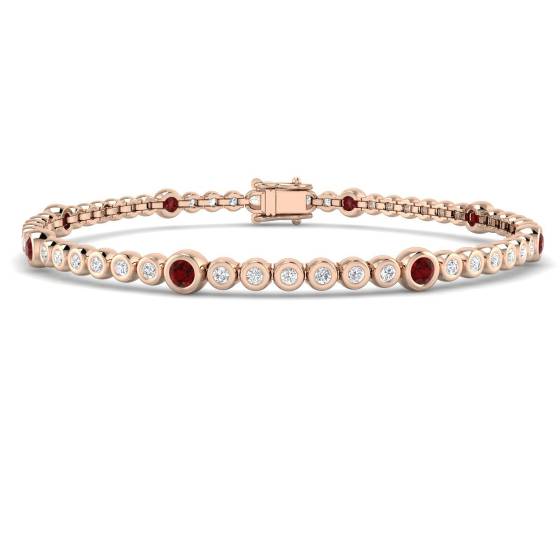 Armband mit rundem Rubin-Edelstein