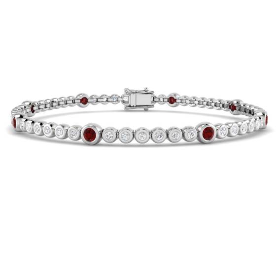Armband mit rundem Rubin-Edelstein