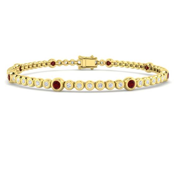 Armband mit rundem Rubin-Edelstein