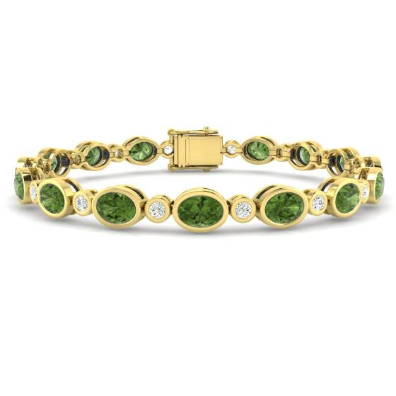 Armband mit ovalem Peridot-Edelstein