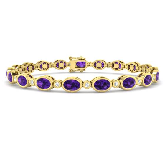 Armband aus rundem und ovalem Amethysten