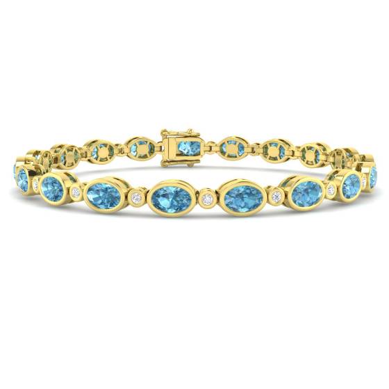 Armband mit ovalem Aquamin-Edelstein