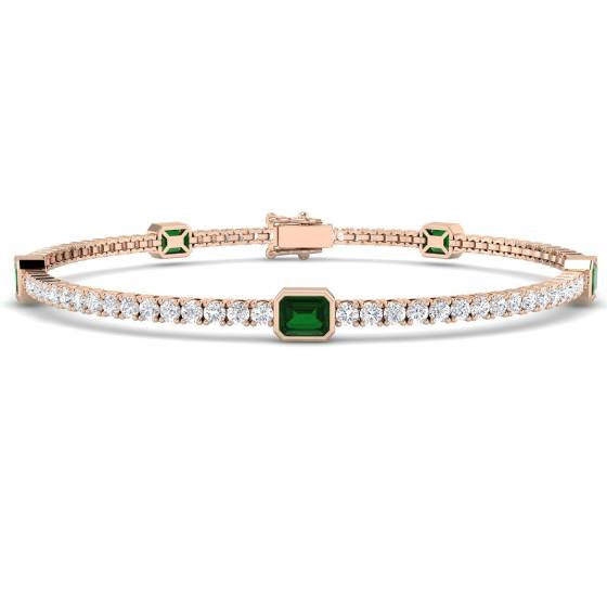 Armband aus grünem Smaragd im Smaragdschliff