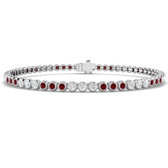 Armband mit rundem Rubin-Edelstein