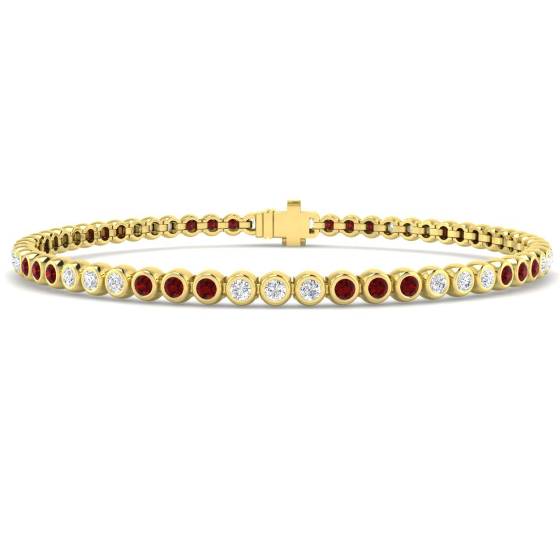 Armband mit rundem Rubin-Edelstein