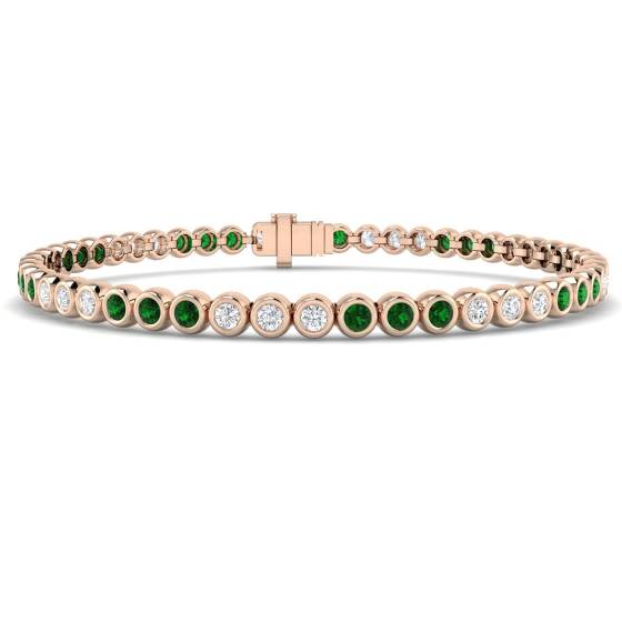 Armband mit rundem Smaragd-Edelstein