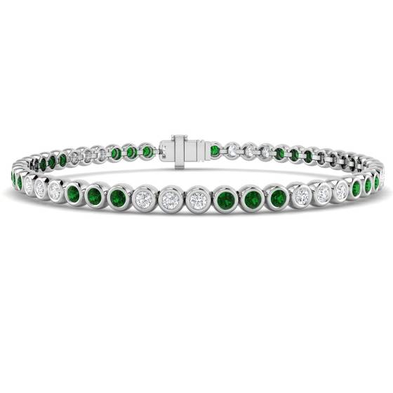 Armband mit rundem Smaragd-Edelstein