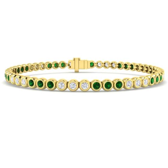 Armband mit rundem Smaragd-Edelstein
