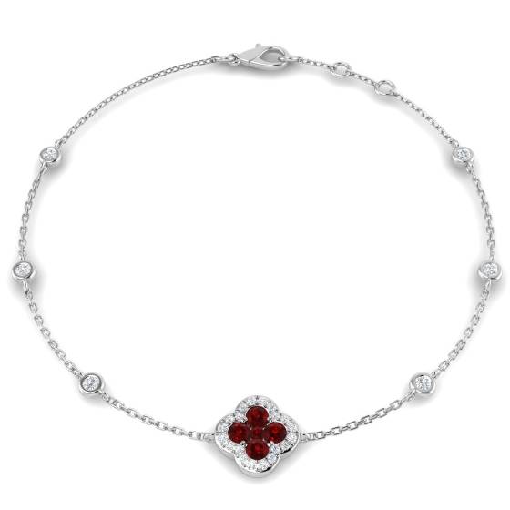 Armband mit rundem Rubin-Edelstein
