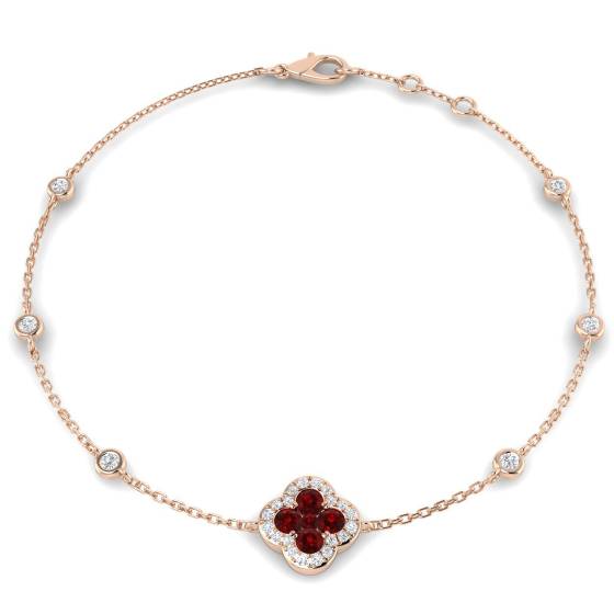 Armband mit rundem Rubin-Edelstein