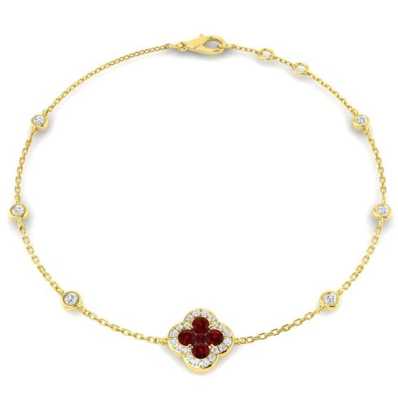 Armband mit rundem Rubin-Edelstein