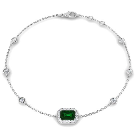 Armband aus smaragdgeschliffenem Smaragd-Edelstein