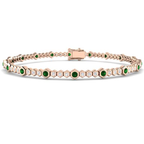 Armband mit rundem Smaragd-Edelstein