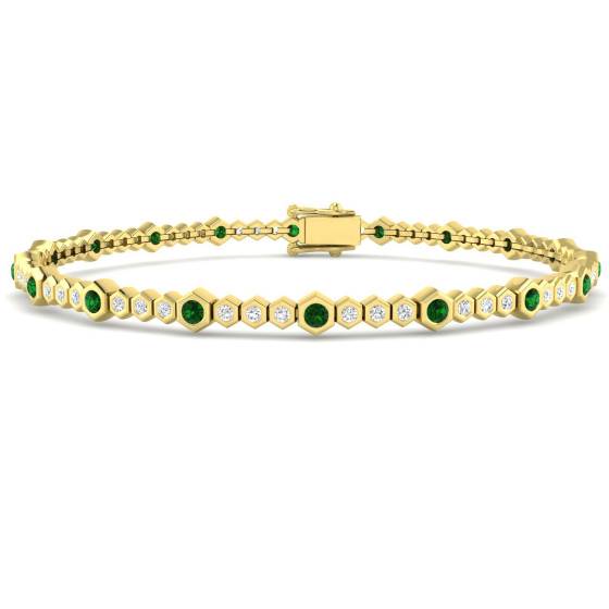 Armband mit rundem Smaragd-Edelstein