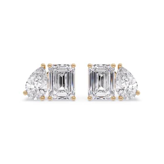 Birnenförmige Diamant-Ohrringe mit zwei Steinen