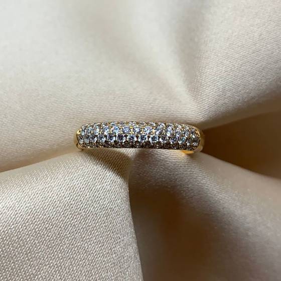 0.50ct VS/E-F Natural Round Cut Diamond Dress Ring in 18k Rose Gold