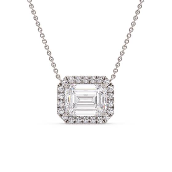 Halskette mit runden und Baguette-Diamanten