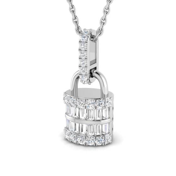 0,34 ct VS/F Rundschliff-Diamanten, Designer-Anhänger