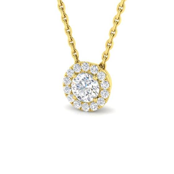 Halo-Anhänger mit runden, natürlichen Diamanten (0,22 ct, VS/E-F)