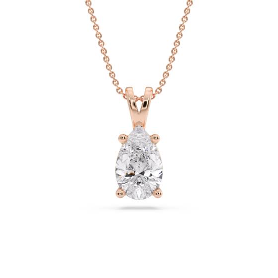 Klassischer Birnenförmiger Diamant-Solitär-Anhänger