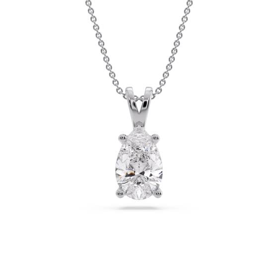 Klassischer Birnenförmiger Diamant-Solitär-Anhänger