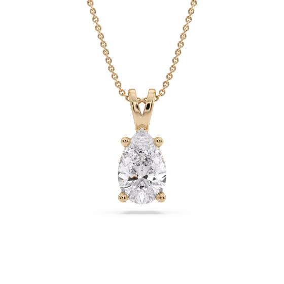Klassischer Birnenförmiger Diamant-Solitär-Anhänger