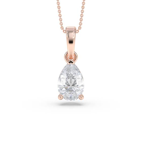 Birnenförmiger Diamant-Solitäranhänger mit 0,10 ct