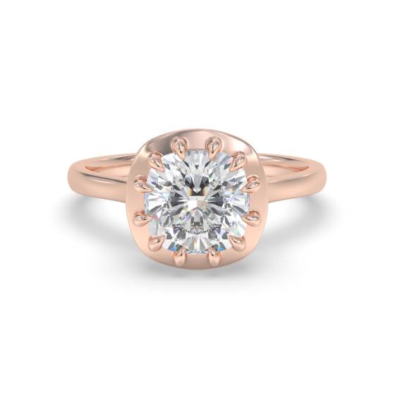 Solitärring mit kissenförmigem Diamanten