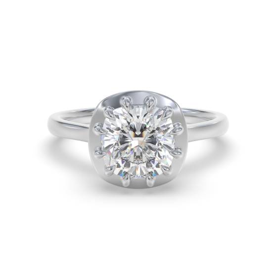 Solitärring mit kissenförmigem Diamanten