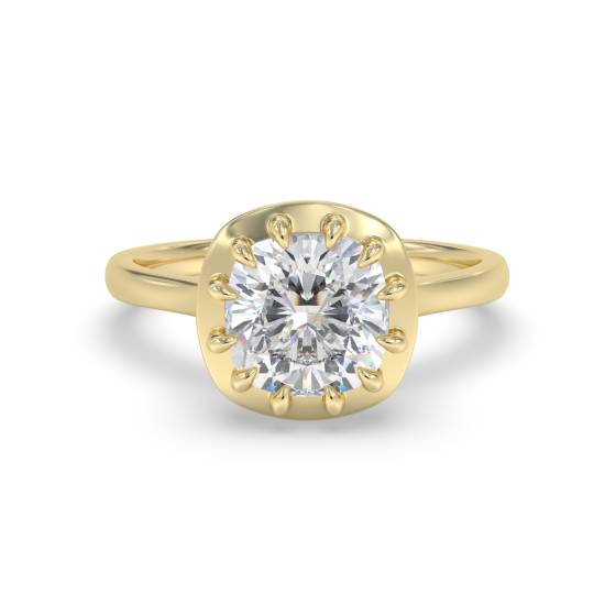 Solitärring mit kissenförmigem Diamanten