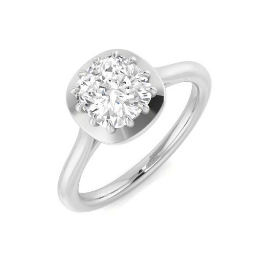 Solitärring mit kissenförmigem Diamanten