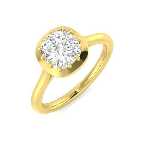Solitärring mit kissenförmigem Diamanten