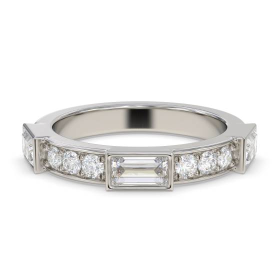 Baguette- und Rundschliff-Diamantring