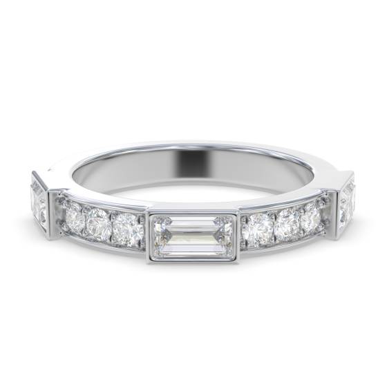 Baguette- und Rundschliff-Diamantring