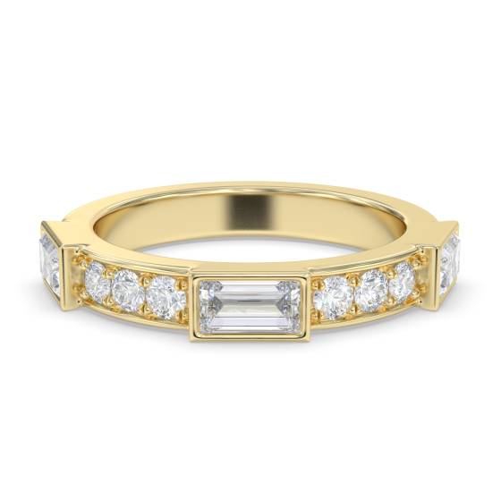 Baguette- und Rundschliff-Diamantring