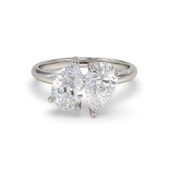 Birnenförmiger Zweistein-Diamantring