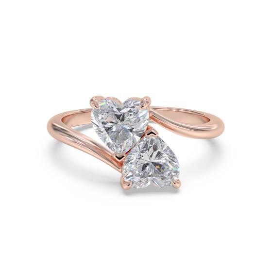 Herzförmiger Zweistein-Diamantring
